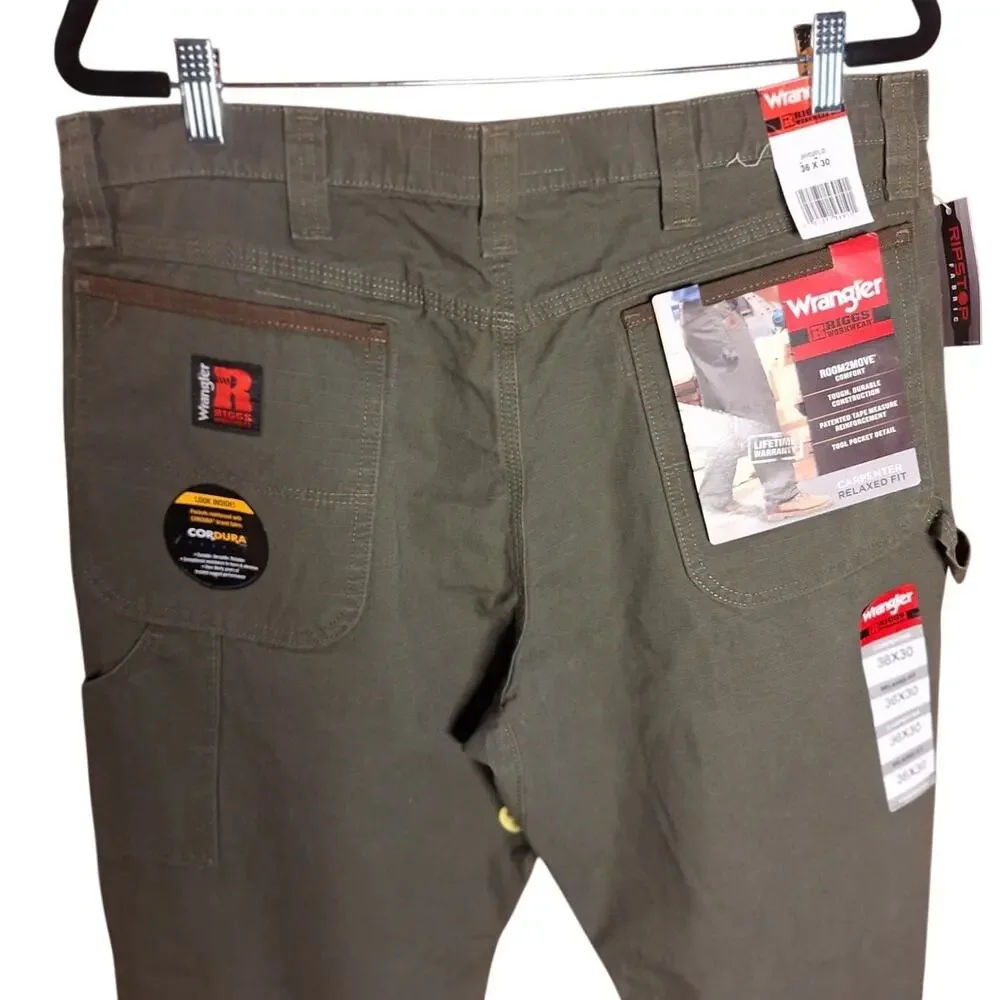 Wrangler NEW Ripstop relaxed carpenter pants 36x30 work pant lifetime warranty